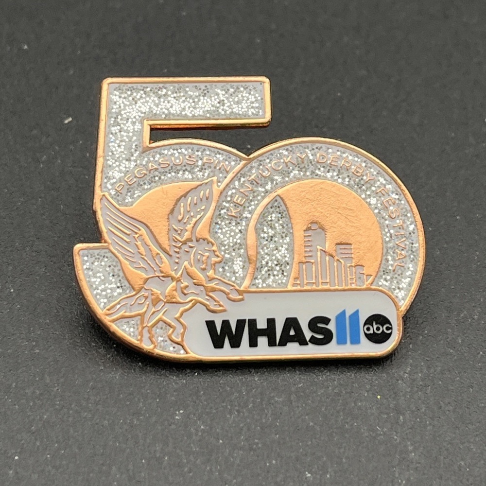 WHAS 11 ABC 50th Anniversary Pegasus Kentucky Derby Festival Lapel Hat Pin